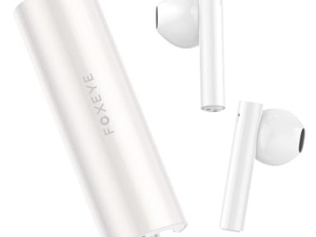 Foxeye Bluetooth Earbuds, Bluetooth 5.4 Headphone, Touch Control Ear Bud with Charging Case, Noise Cancelling in-Ear Earphones with Microphone for Workout Sleeping (White) on Sale