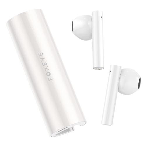 Foxeye Bluetooth Earbuds, Bluetooth 5.4 Headphone, Touch Control Ear Bud with Charging Case, Noise Cancelling in-Ear Earphones with Microphone for Workout Sleeping (White) on Sale