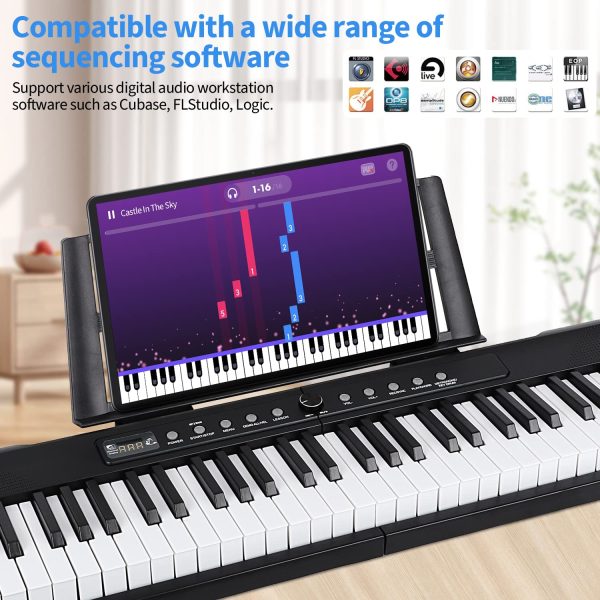 88 Key Piano Keyboard Beginner Electric Digital Piano with Full Size Semi Weighted Keys,Sustain Pedal, Power Supply, Stand, Carrying Case,Headphones For Sale