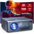 [Electric Focus] 4K Projector with 5G WiFi and Bluetooth, 15000L JOWLURK Projector, Outdoor Movie Projector, Home Mini Theater Portable Projector for iPhone TV Android Stick HDMI USB Laptop DVD PS5 Supply