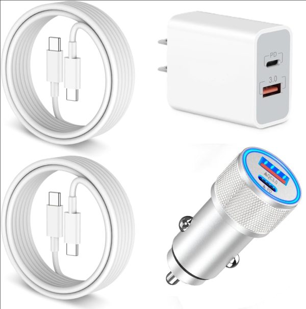 [Apple MFi Certified] iPhone 15 Car Charger Fast Charging, BARMASO 20W iPhone Fast Charger+66W Type-C Charger Cigarette Lighter+2*6FT USB-C to USB-C Cable for iPhone 15 15 Plus 15 Pro 15 Pro Max iPad For Sale