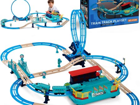 Electric Train Sets, Christmas Trains Toys Rail Head, Passenger Carriages, Tracks, Light & Sounds Rechargeable 360° Transformed DIY Train Track Set Birthday Gifts for Boys Girls Online Hot Sale