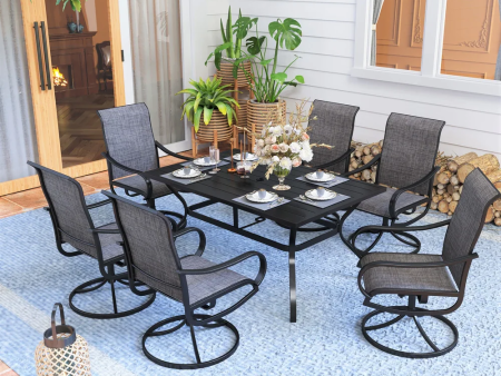 Outdoor 7-Piece Patio Dining Set-Brown Fashion