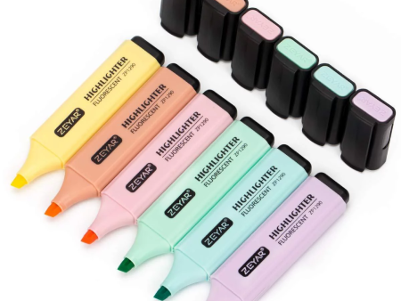 Highlighter, Pastel Colors Chisel Tip Marker Pen For Discount